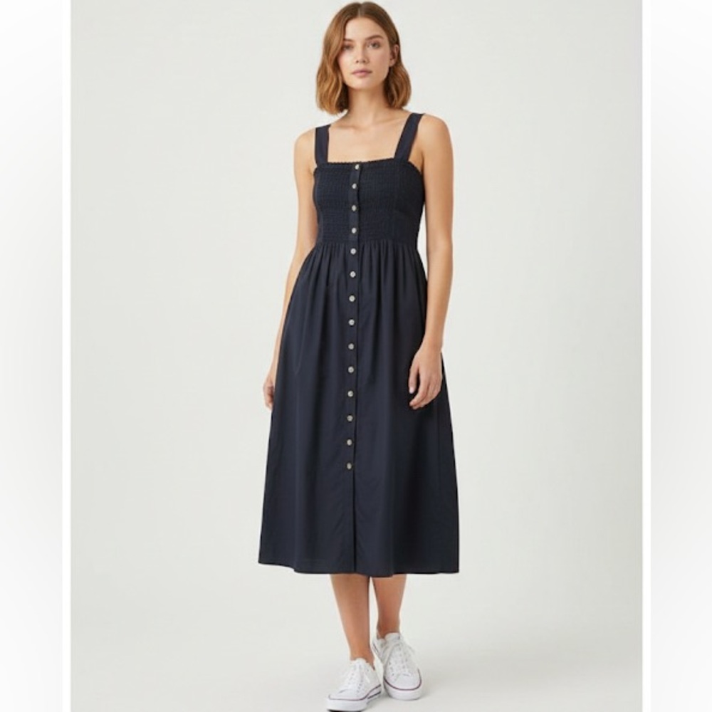 J. Crew. Size 6.  Midnight Blue Maxi with Button Detail
